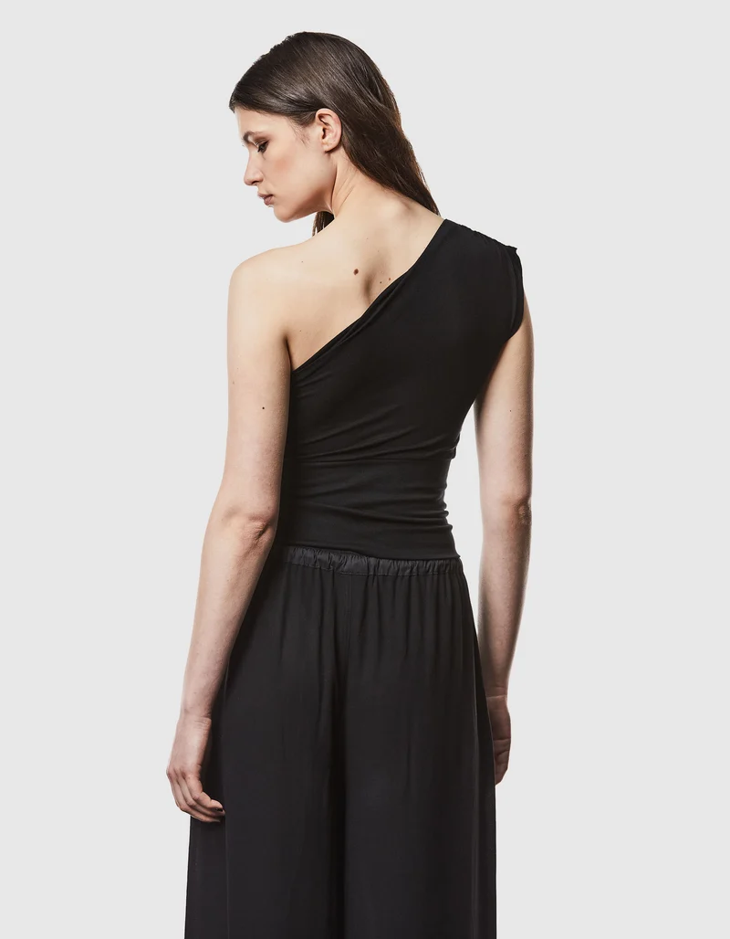 One-Shoulder Top mit Raffung