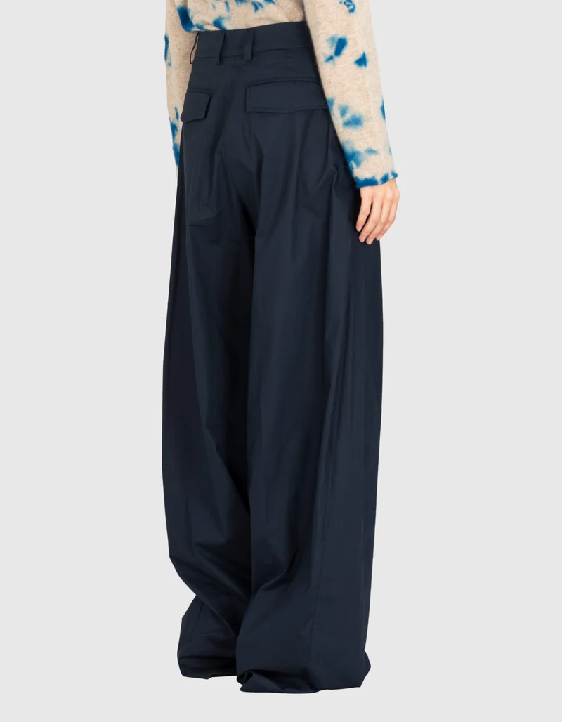 Wide-Leg Bundfalten-Chino
