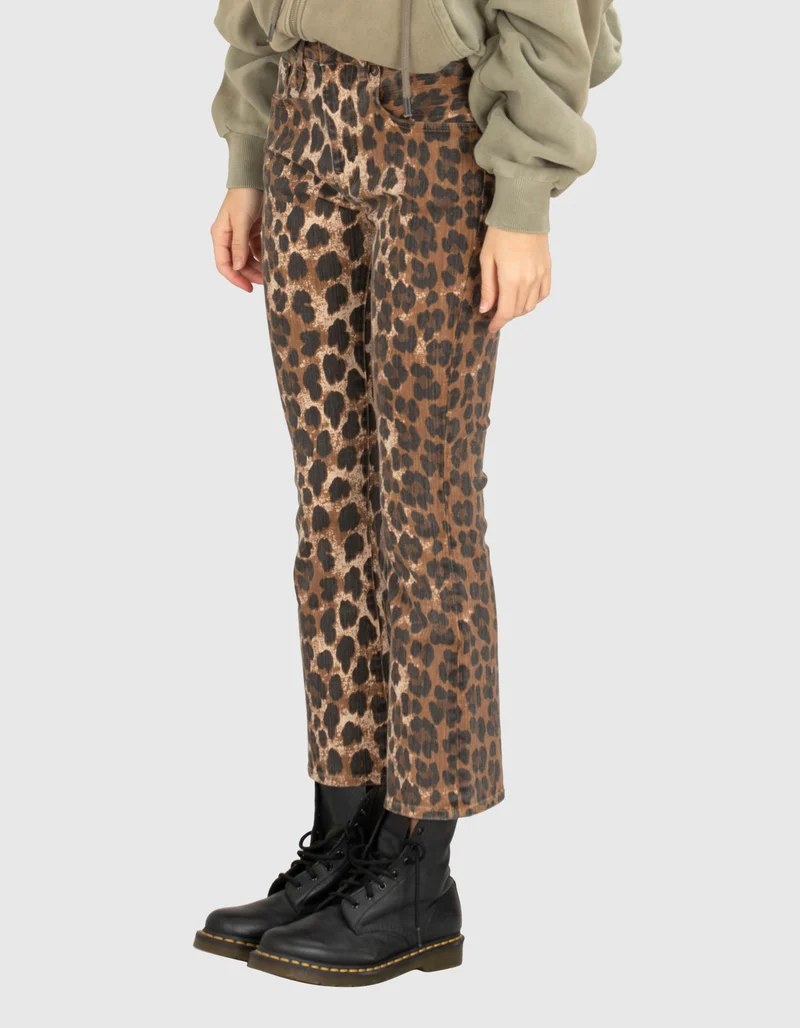 Kick-Flare Jeans im Leo-Design