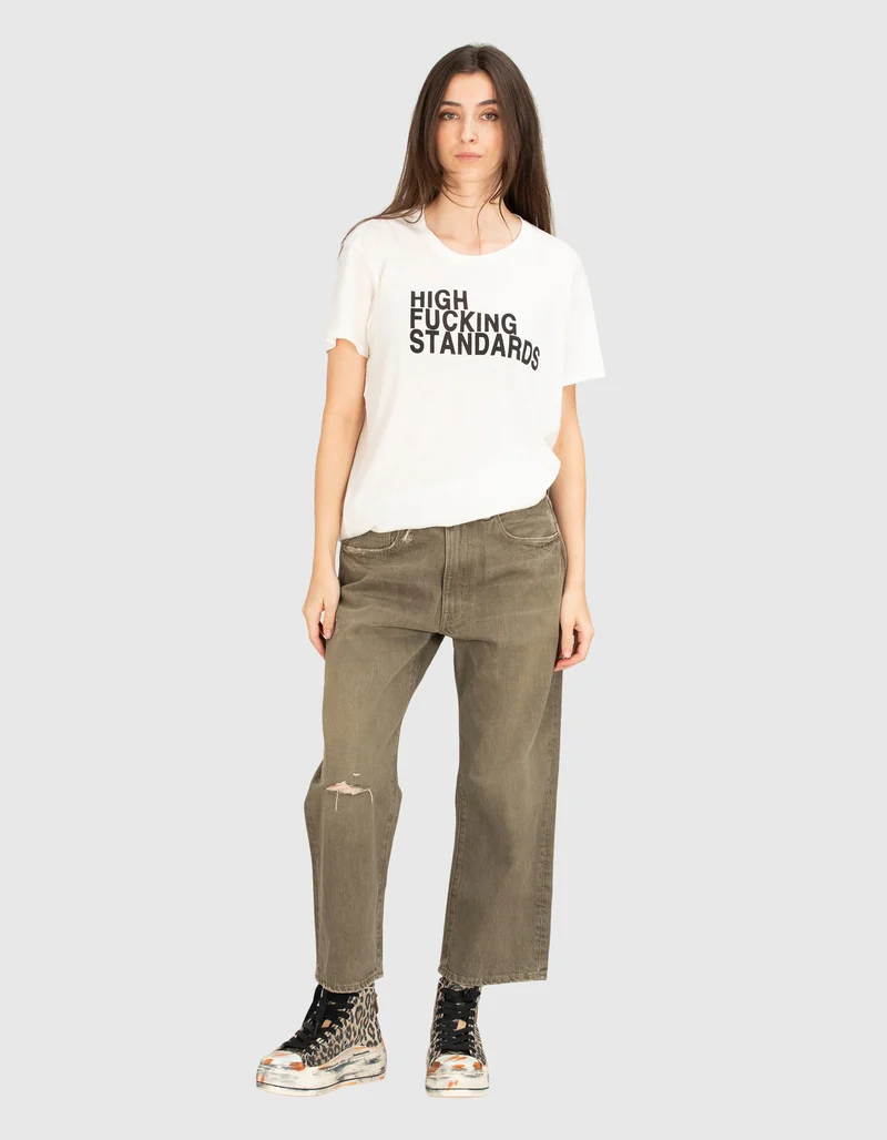 Bedrucktes Oversize-T-Shirt mit Kaschmir-Anteil