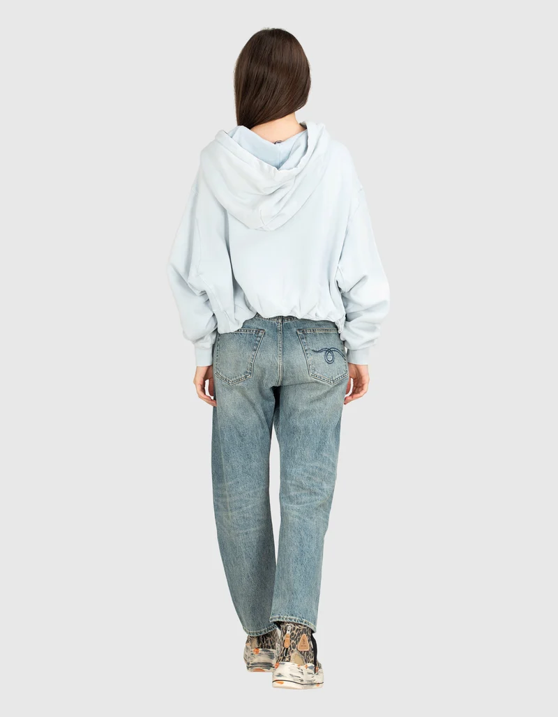 Boyfriend-Jeans mit asymmetrischem Bund
