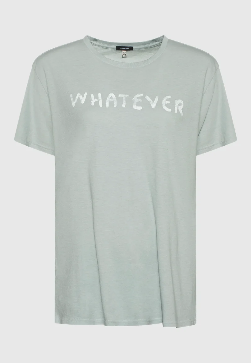 Bedrucktes Oversize-T-Shirt mit Kaschmir-Anteil