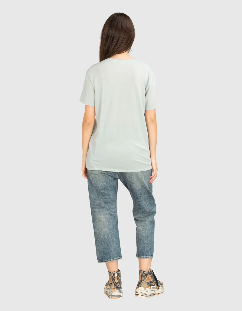 Washed-Out Jeans mit asymmetrischem Bund