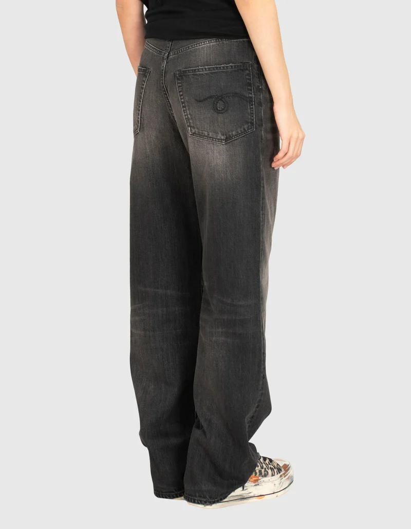 Washed-Out Wide-Leg Jeans