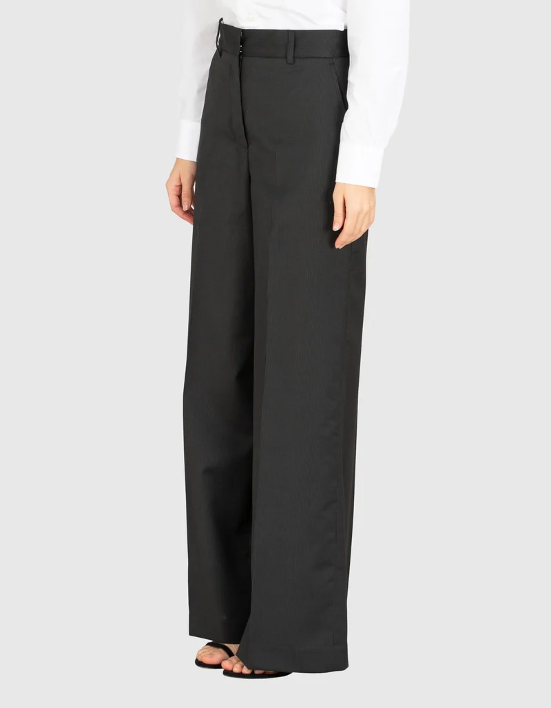 Wide-Leg Woll-Bundfaltenhose