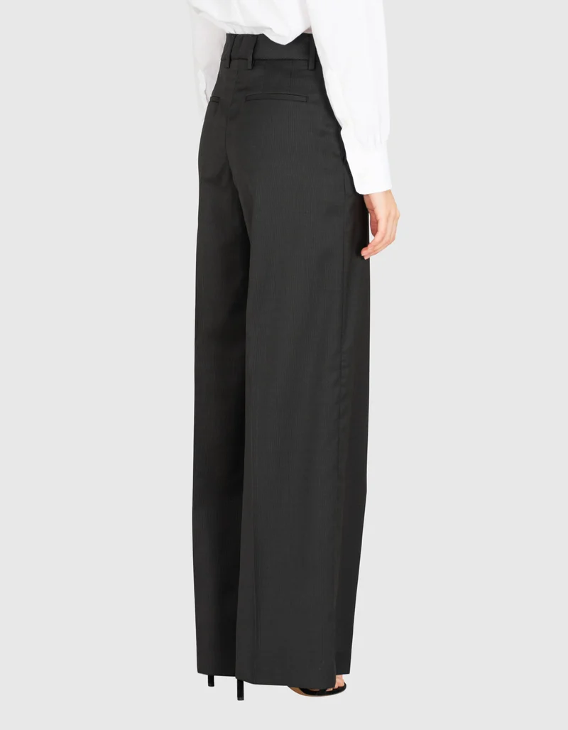 Wide-Leg Woll-Bundfaltenhose