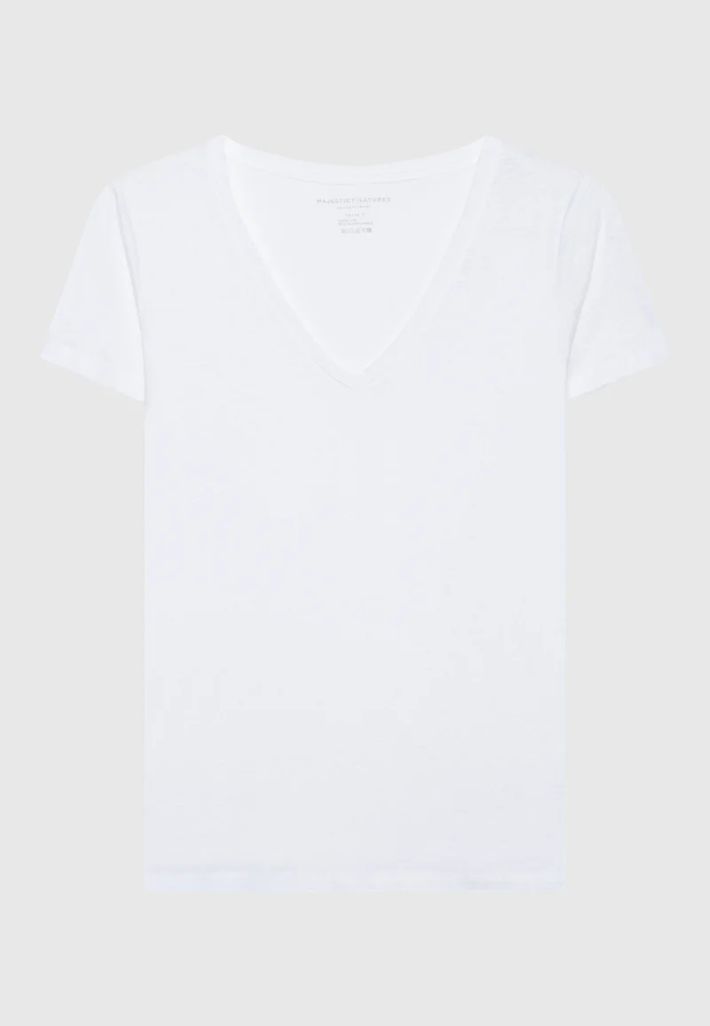 Leinen-Shirt mit V-Ausschnitt
