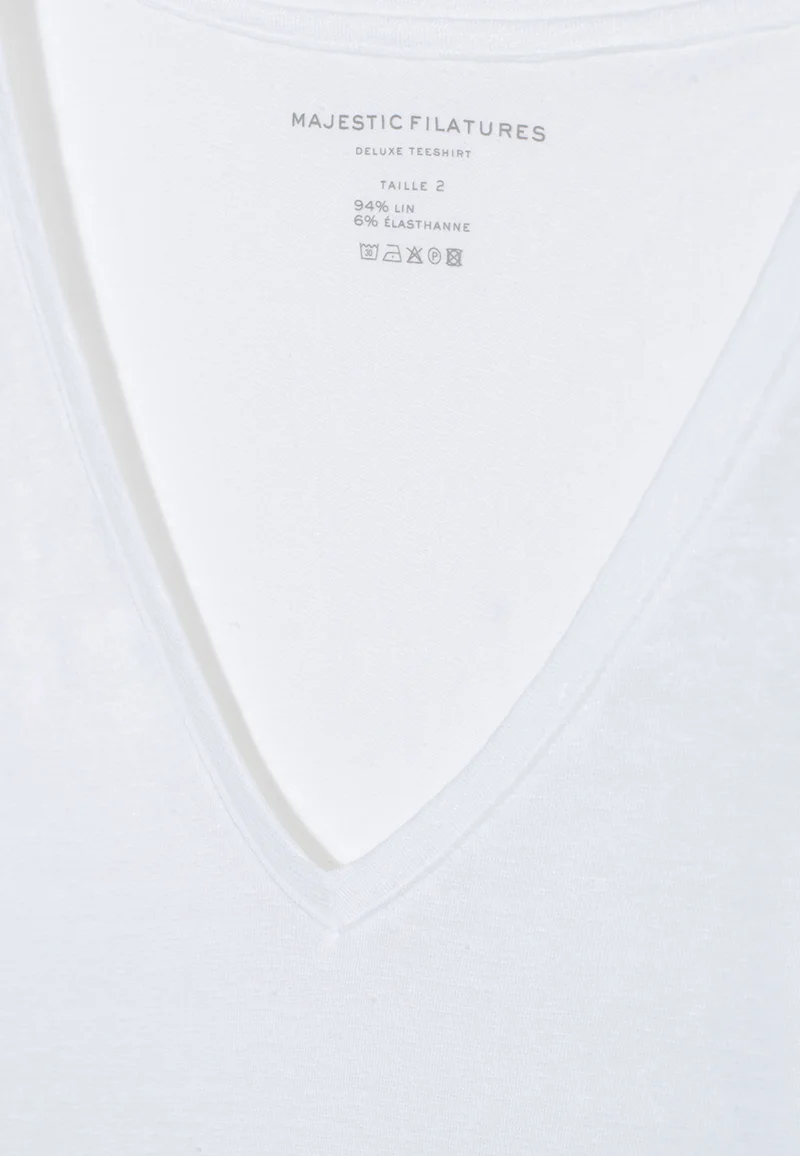 Leinen-Shirt mit V-Ausschnitt