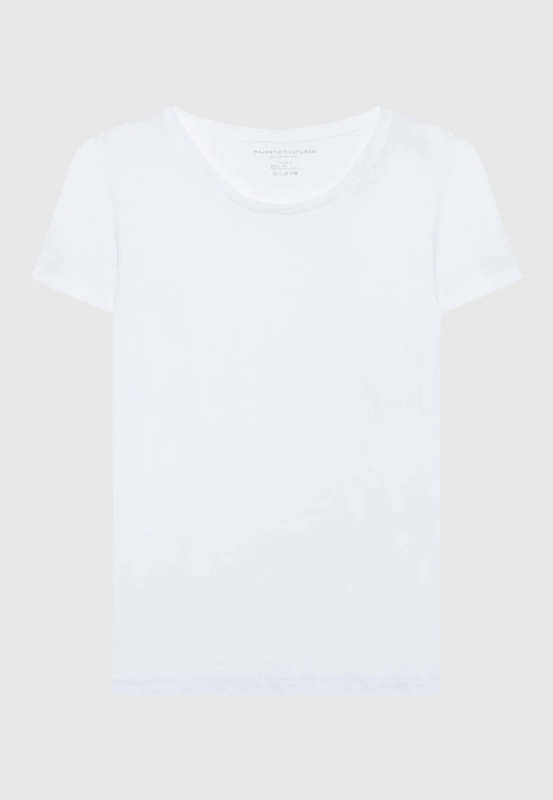 Leinen-T-Shirt mit Rundhalsausschnitt