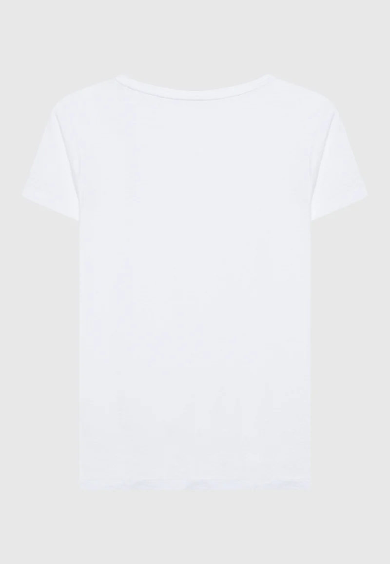 Leinen-T-Shirt mit Rundhalsausschnitt
