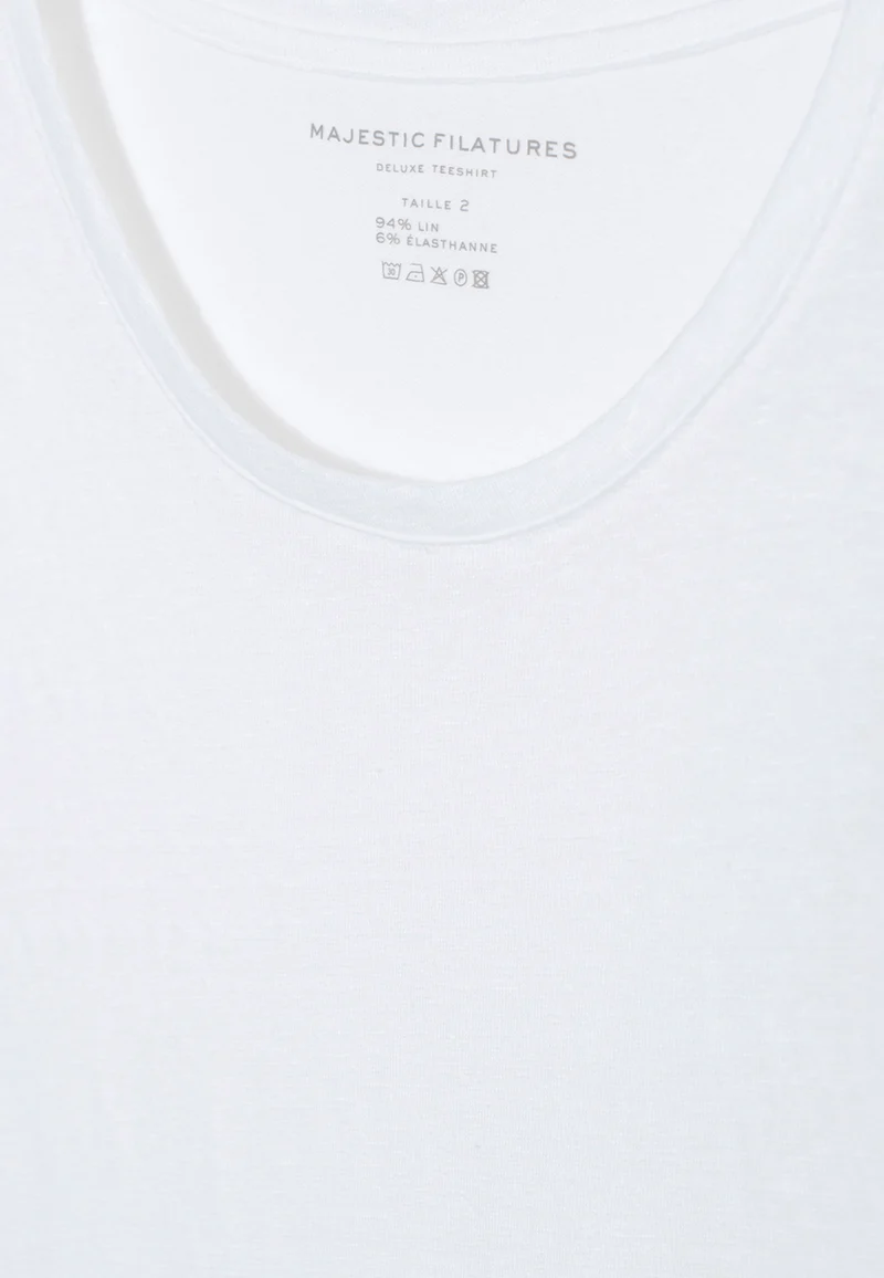 Leinen-T-Shirt mit Rundhalsausschnitt