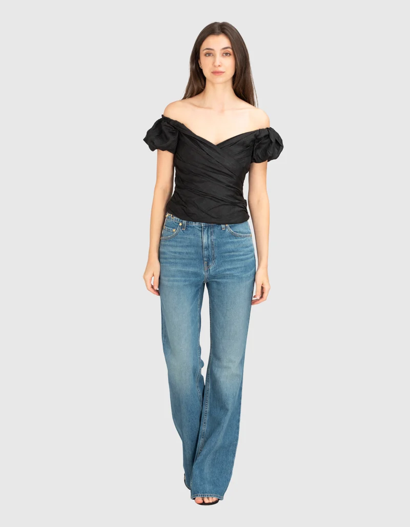 Flare-Leg Jeans mit Metall-Verzierungen
