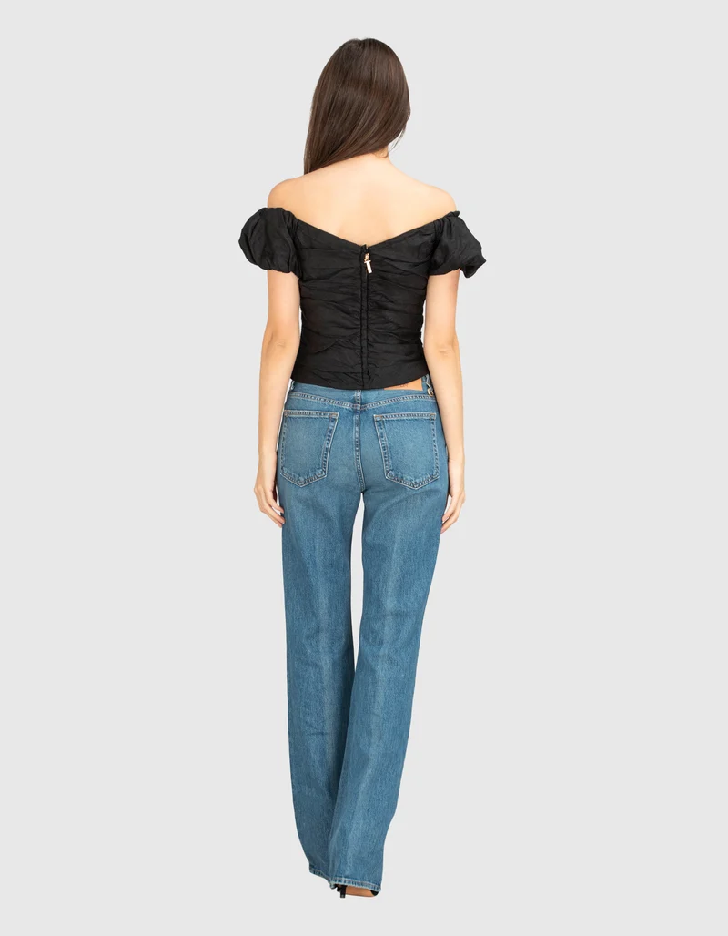 Flare-Leg Jeans mit Metall-Verzierungen