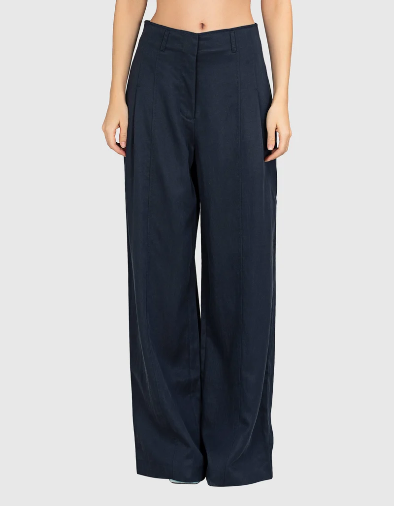 Wide-Leg Bundfalten-Hose