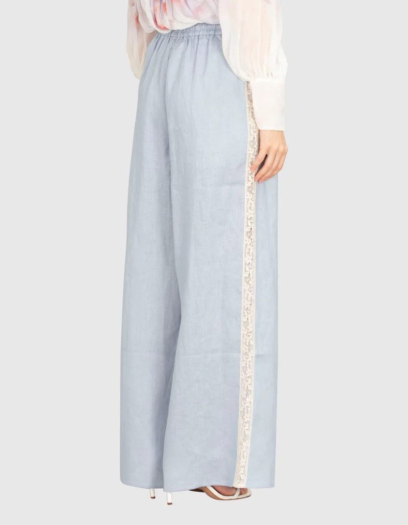 Leinen Hose Everley mit Spitzen-Detail