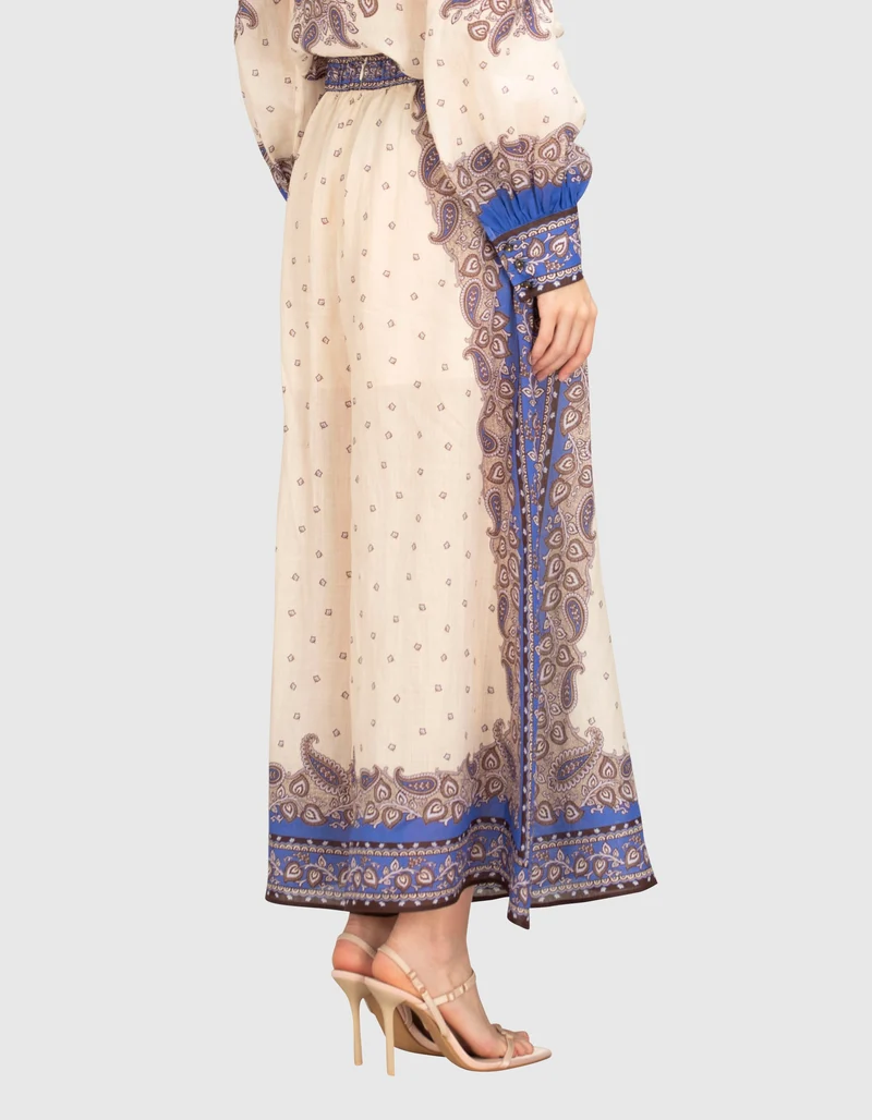 Gemusterte Wide-Leg Hose Maxine