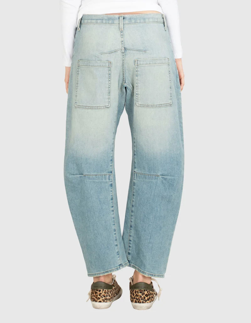 Washed-Out Barrel-Leg-Jeans Shon