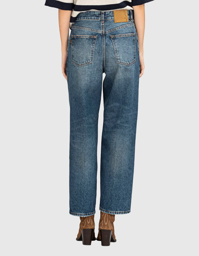 Washed-Out Wide-Leg Jeans