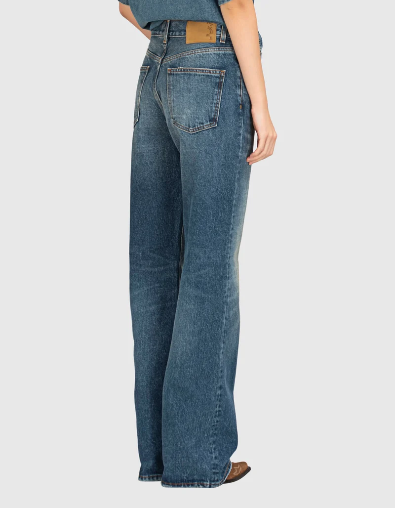 Washed-Out Wide-Leg Jeans