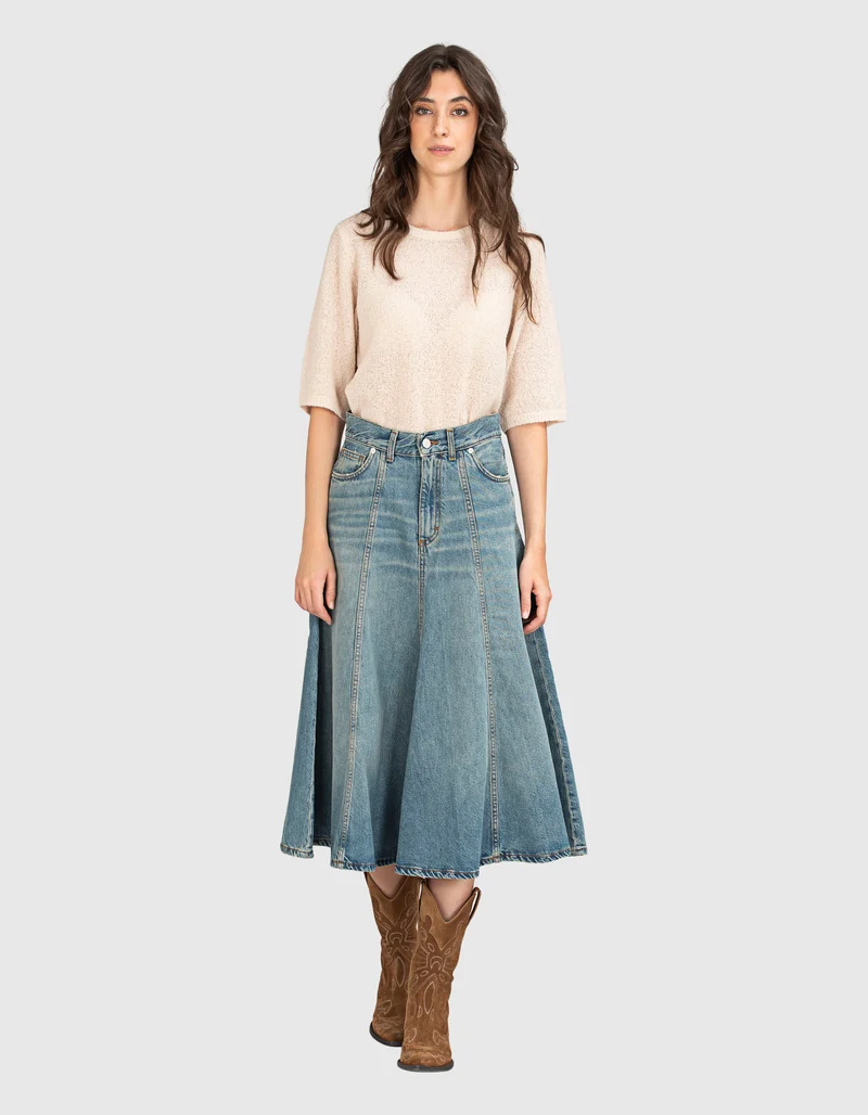 Midi Jeans Rock