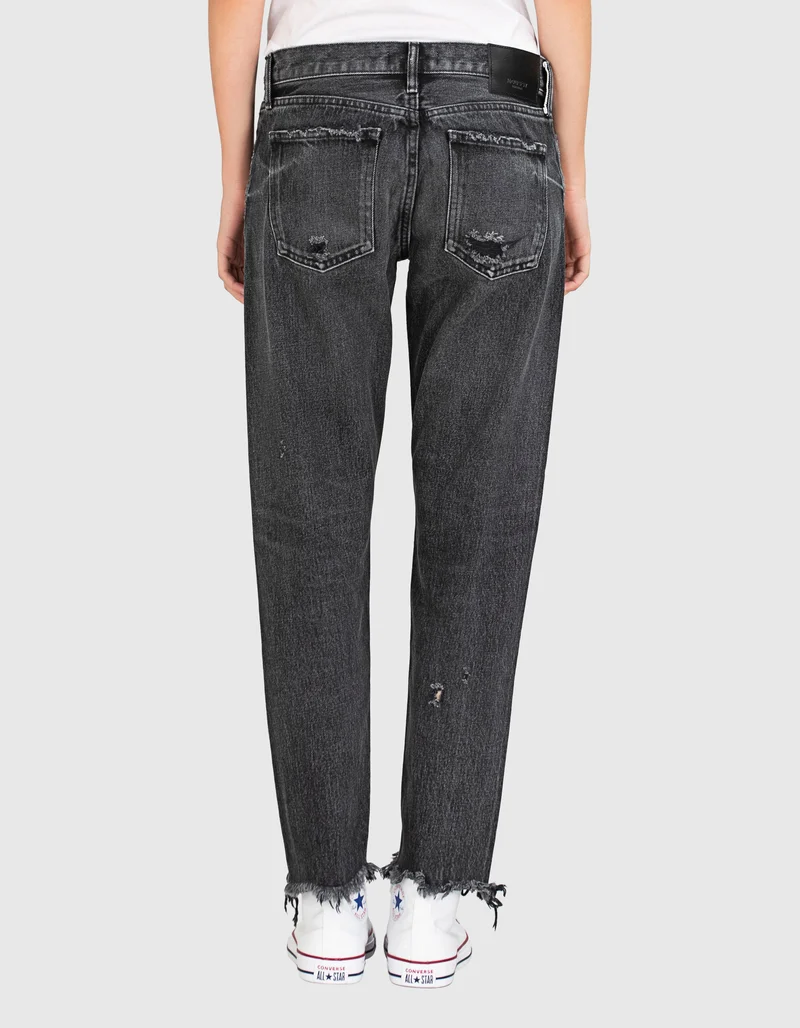 Mid-Waist Destroyed Jeans