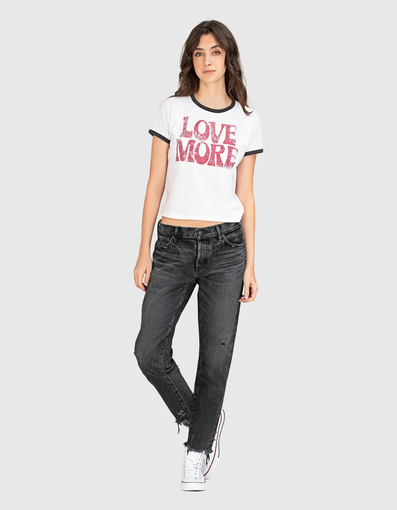 Mid-Waist Destroyed Jeans