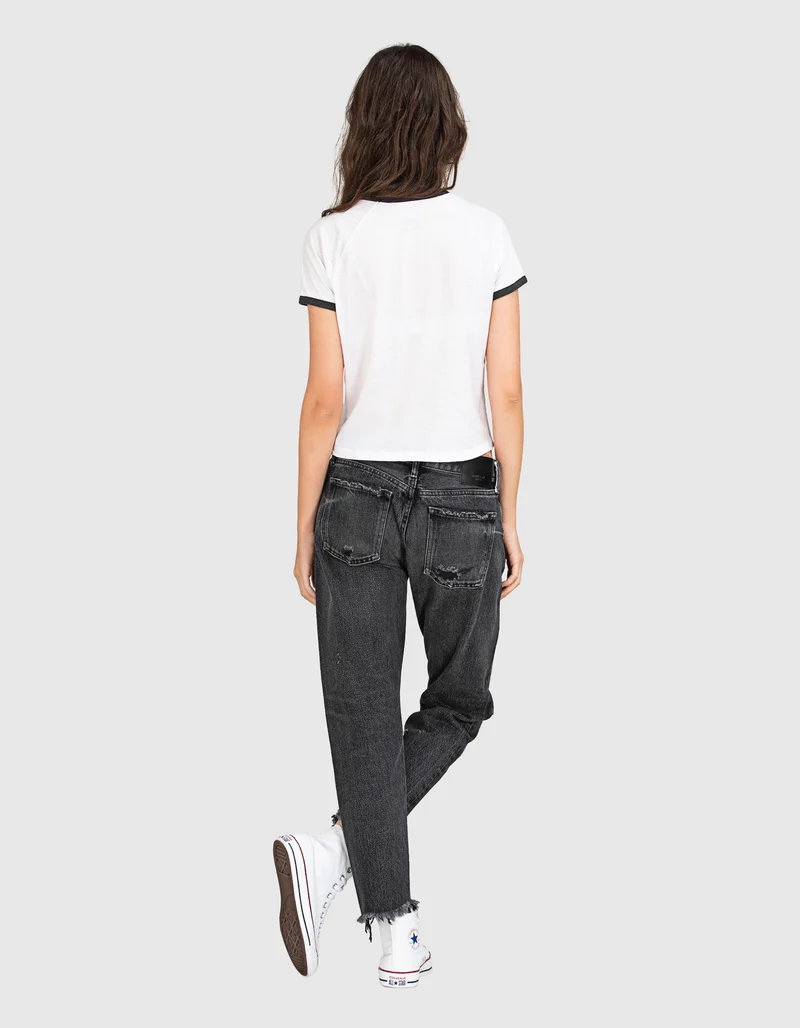 Mid-Waist Destroyed Jeans