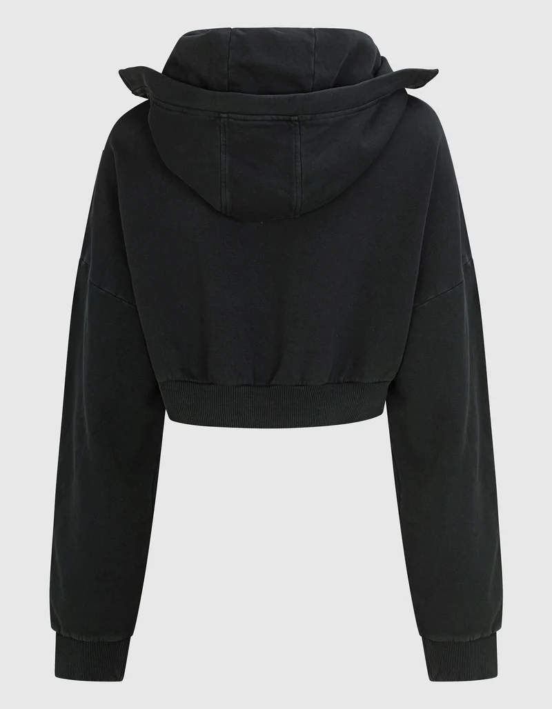 Cropped Zipper Hoodie