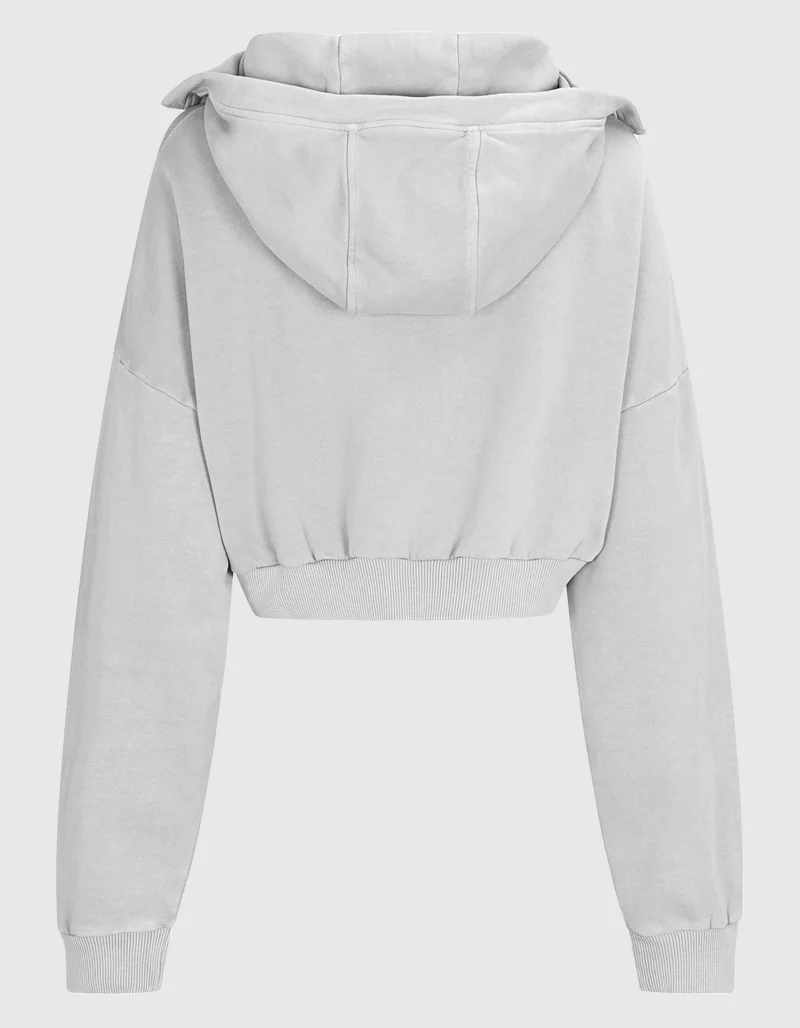 Cropped Zipper Hoodie