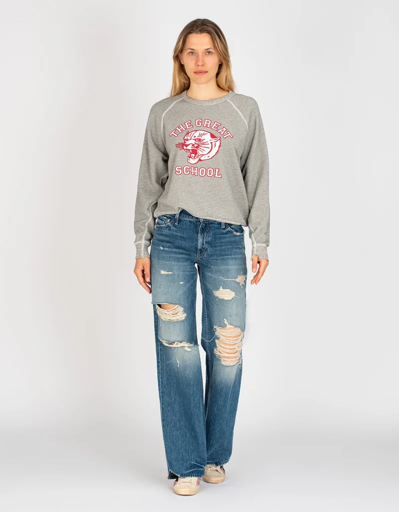 Destroyed Wide-Leg Jeans