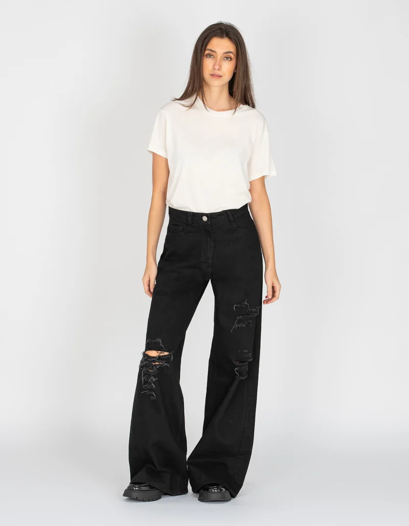 Oversize T-Shirt Chloe Boyfriend mit offener Ausschnittkante