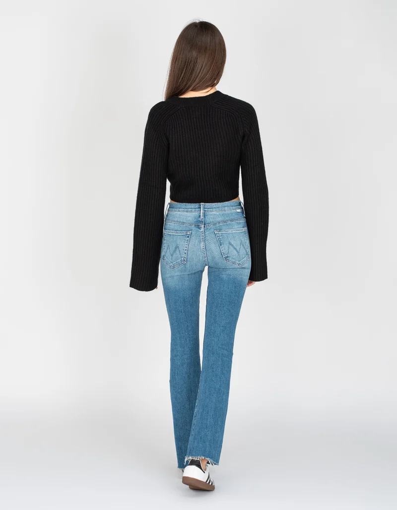 Kick-Flare Jeans mit offenem Saum