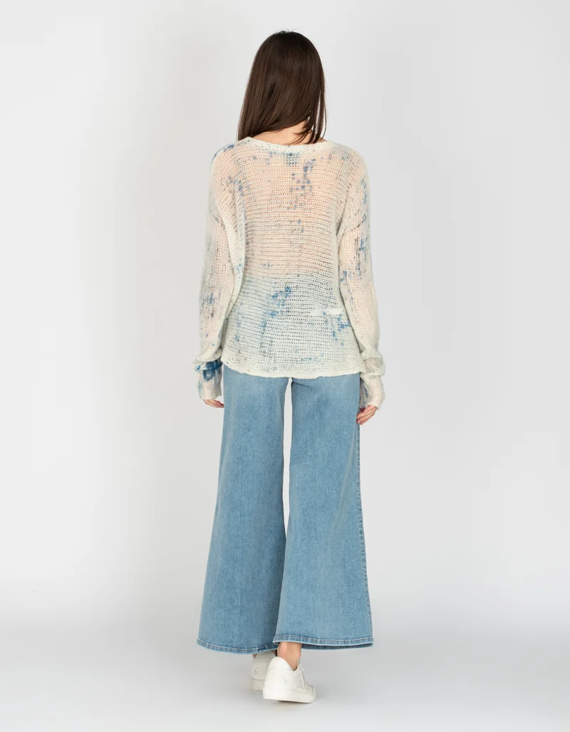 High-Waist Palazzo Crop Wide-Leg Jeans