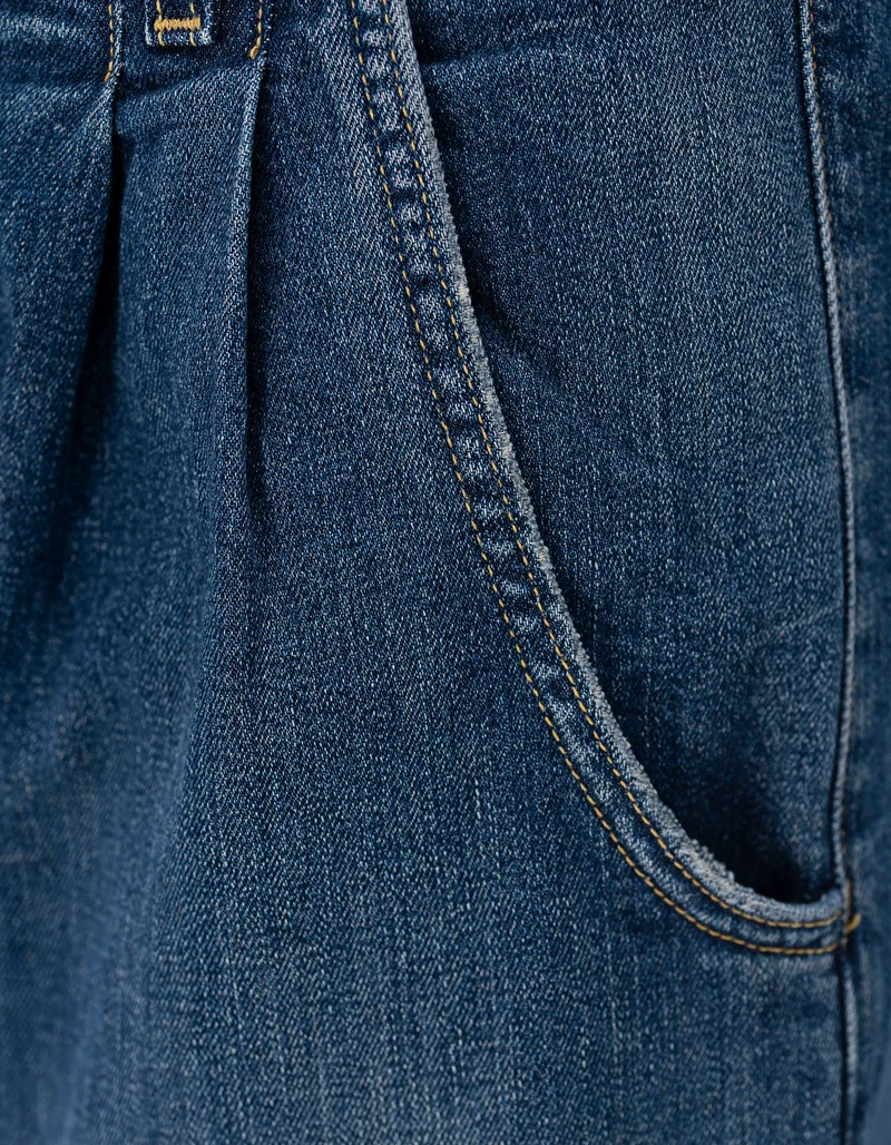 Bundfalten-Wide-Leg Jeans Flora