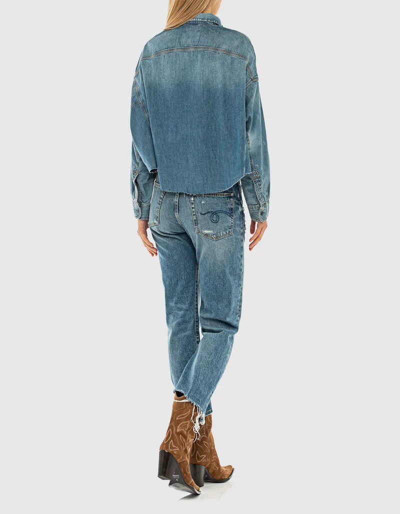 Destroyed Straight-Leg Jeans