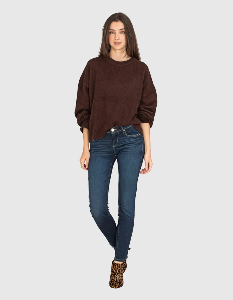 Skinny Jeans mit offenem Saum