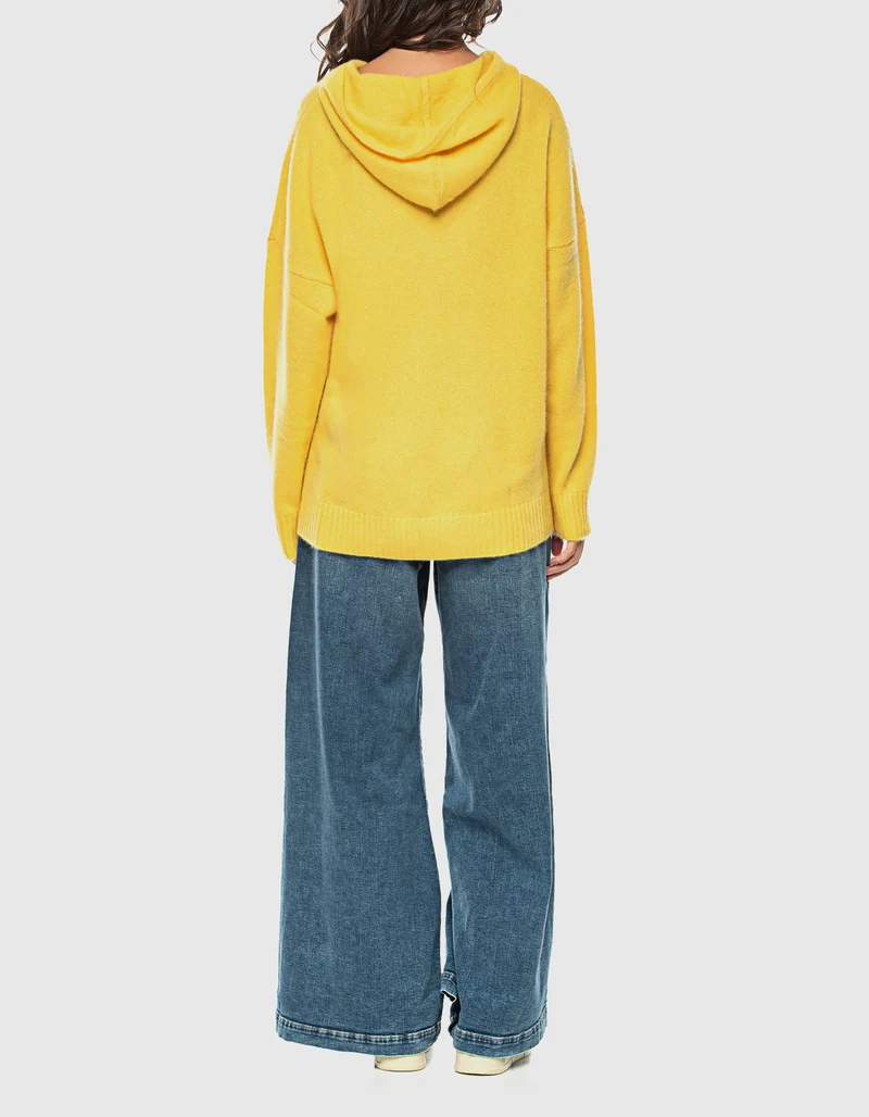 Wide-Leg Bundfalten-Jeans