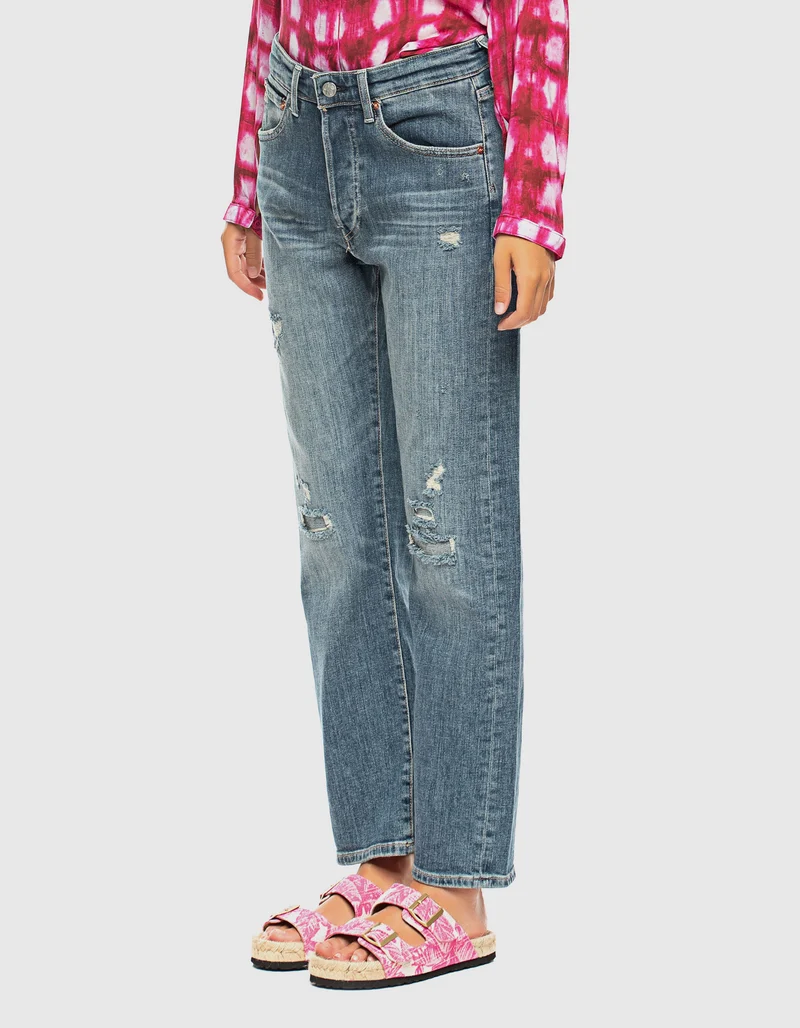 Destroyed Straight-Leg-Jeans