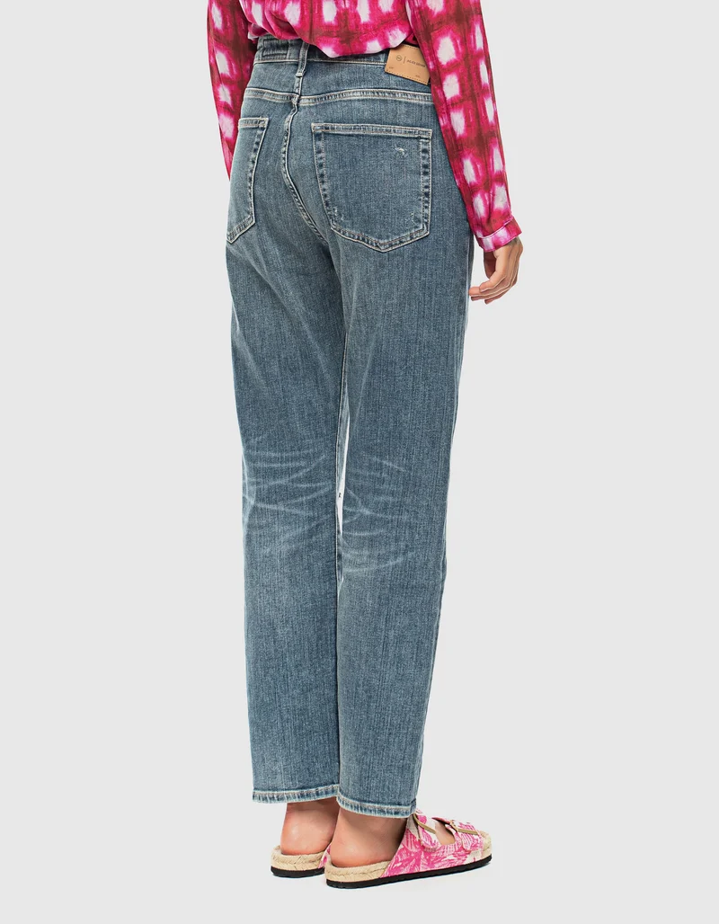 Destroyed Straight-Leg-Jeans