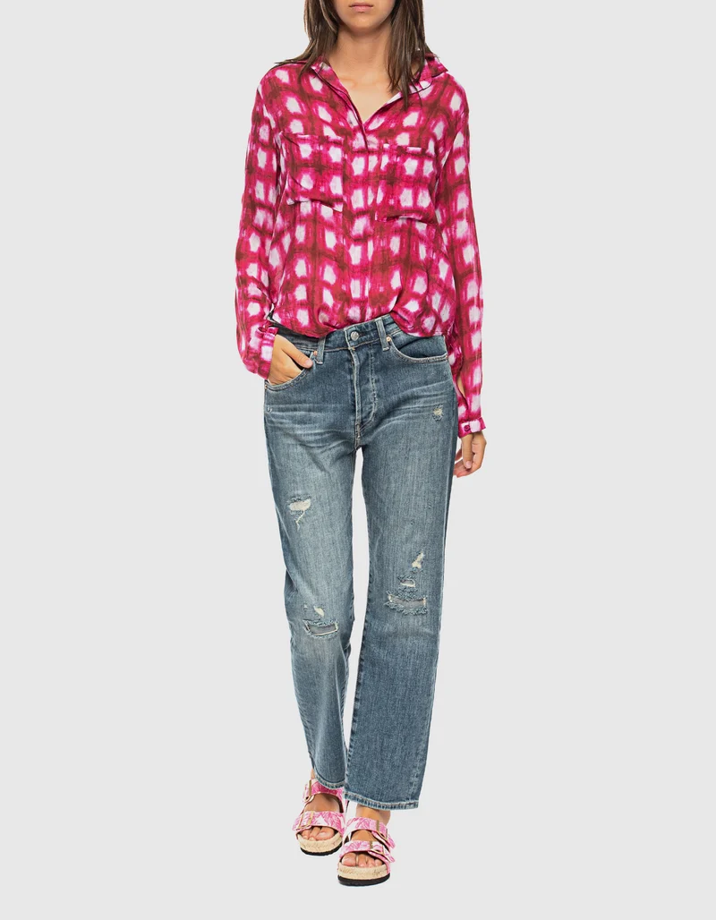 Destroyed Straight-Leg-Jeans