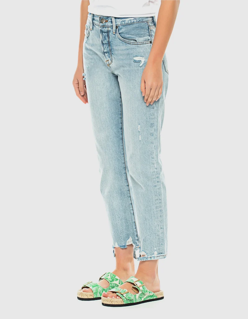 Destroyed Straight-Leg-Jeans