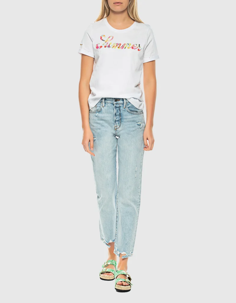 Destroyed Straight-Leg-Jeans
