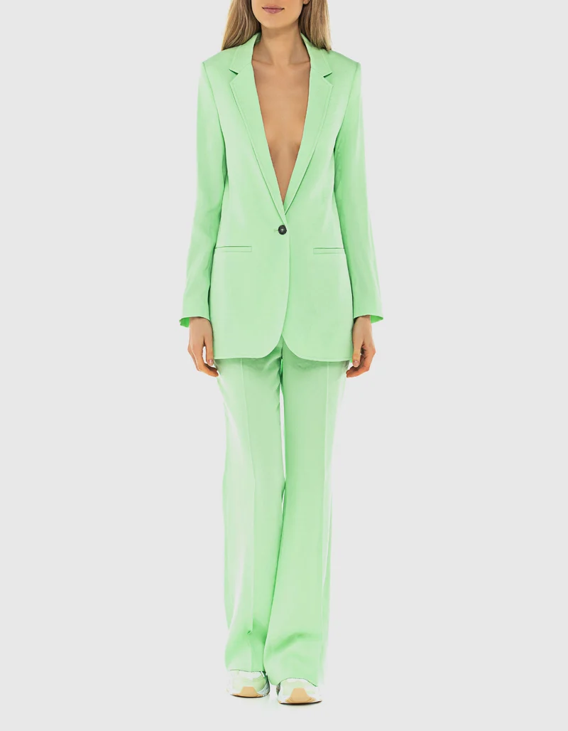 Long-Blazer mit Paspeltaschen