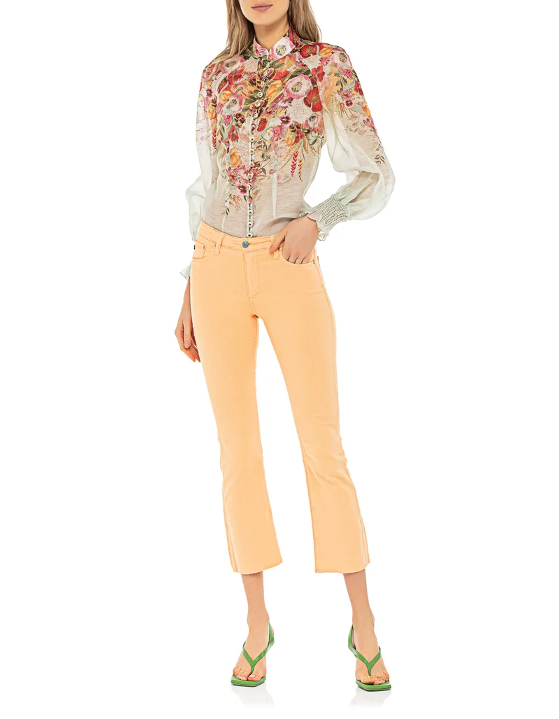 Kick-Flare-Jeans mit offenem Saum