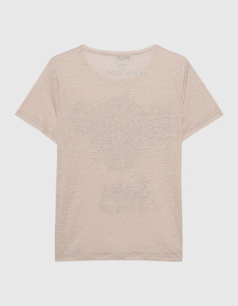 Leinen-T-Shirt mit Strasssteinen