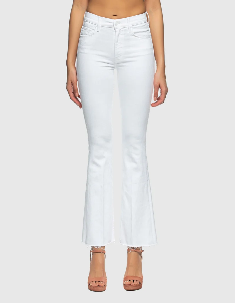 Flared-Leg Jeans mit offenem Saum