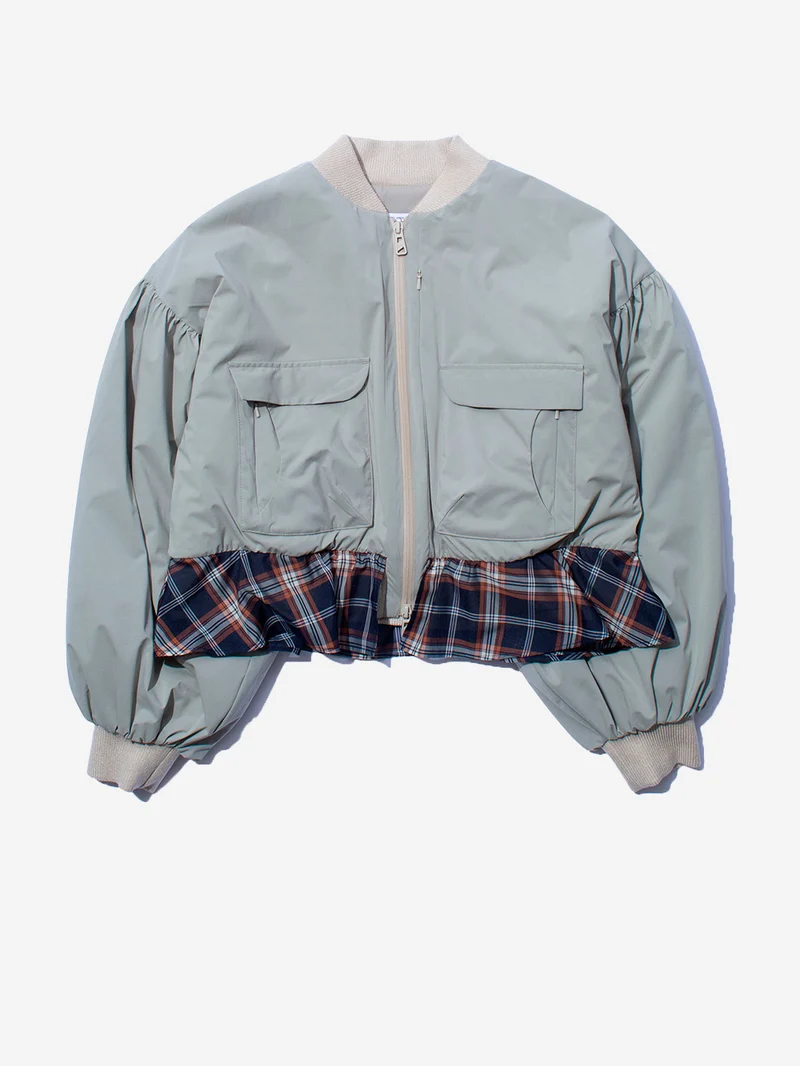 Bomber Imbottito PrimaLoft verde salvia con pannello staccabile