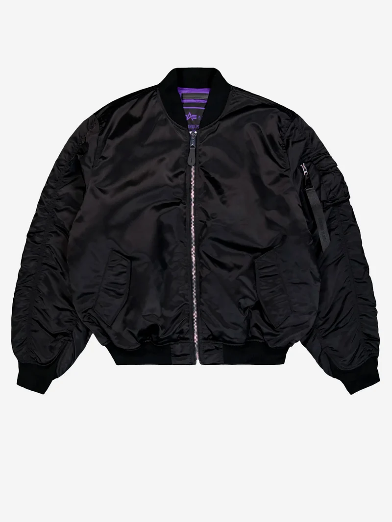 Giacca bomber nera MA-1 UV