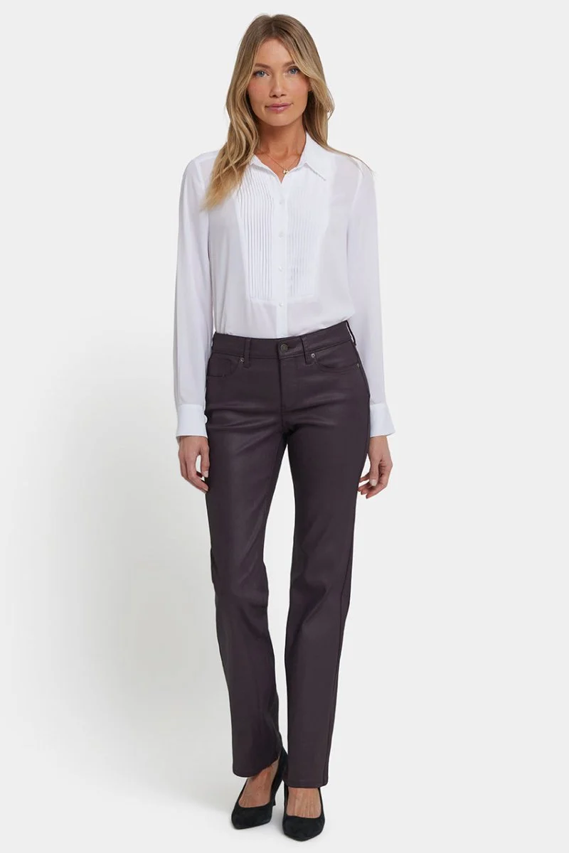 Coated Marilyn Straight Jeans | Fig Coated