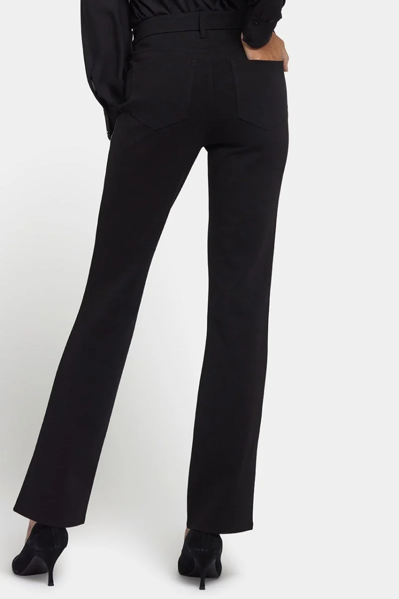 Vegan Stretch Sculpt-Her™ Leder Marilyn Straight Pants | Black